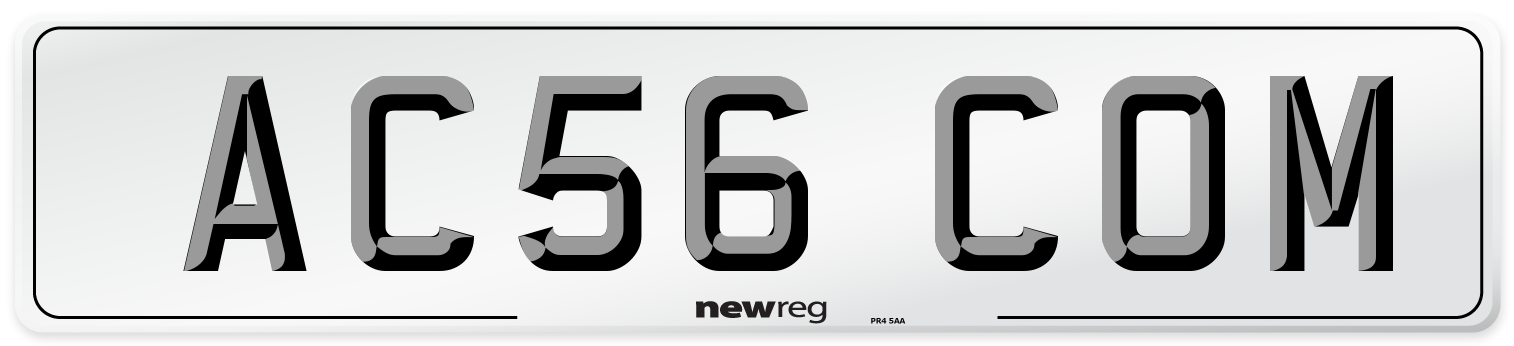 AC56 COM Number Plate from New Reg
